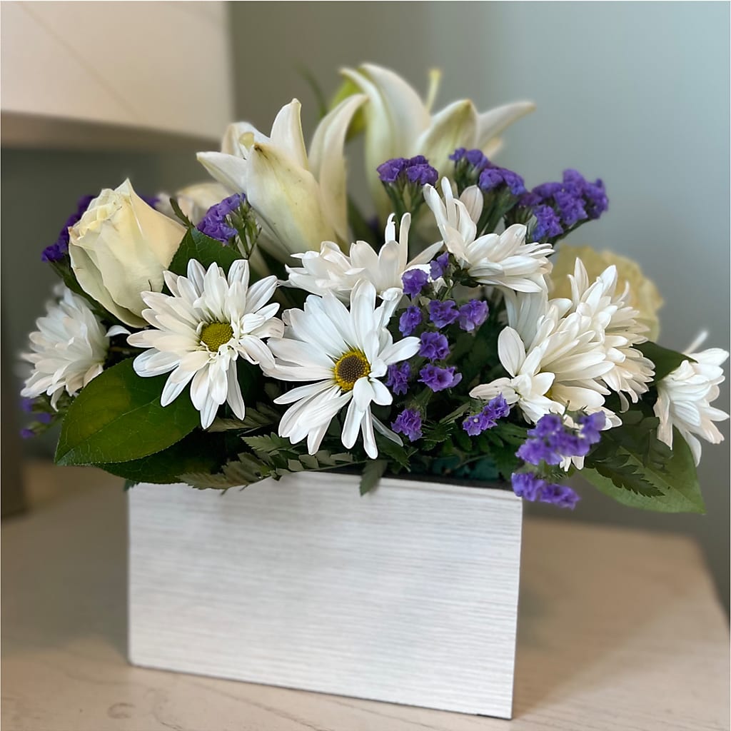 Beyond Blue Box Bouquet – Alex Floral, Stockton CA
