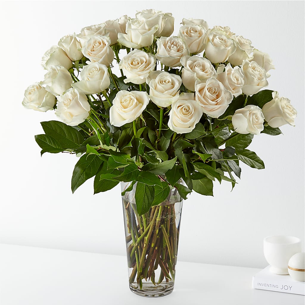 Long Stem White Rose Bouquet – Alex Floral, Stockton CA