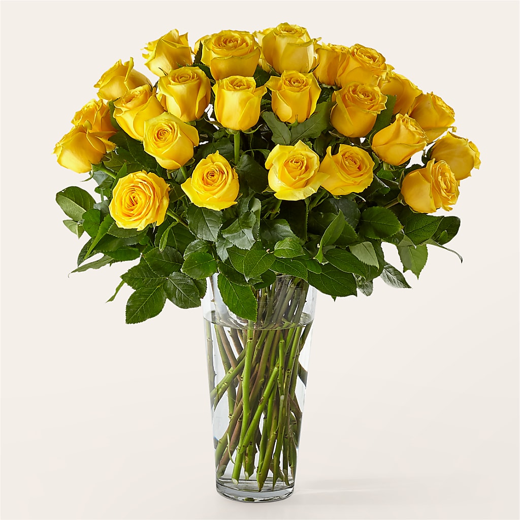 Long Stem Yellow Rose Bouquet – Alex Floral, Stockton CA