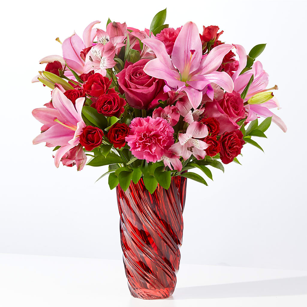 In Love Bouquet with Luxe Swirl Vase – Alex Floral, Stockton CA