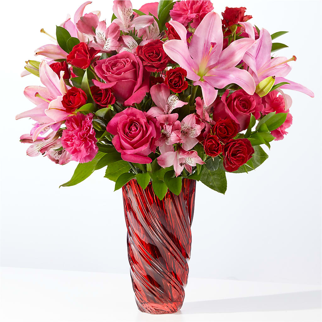 In Love Bouquet with Luxe Swirl Vase – Alex Floral, Stockton CA