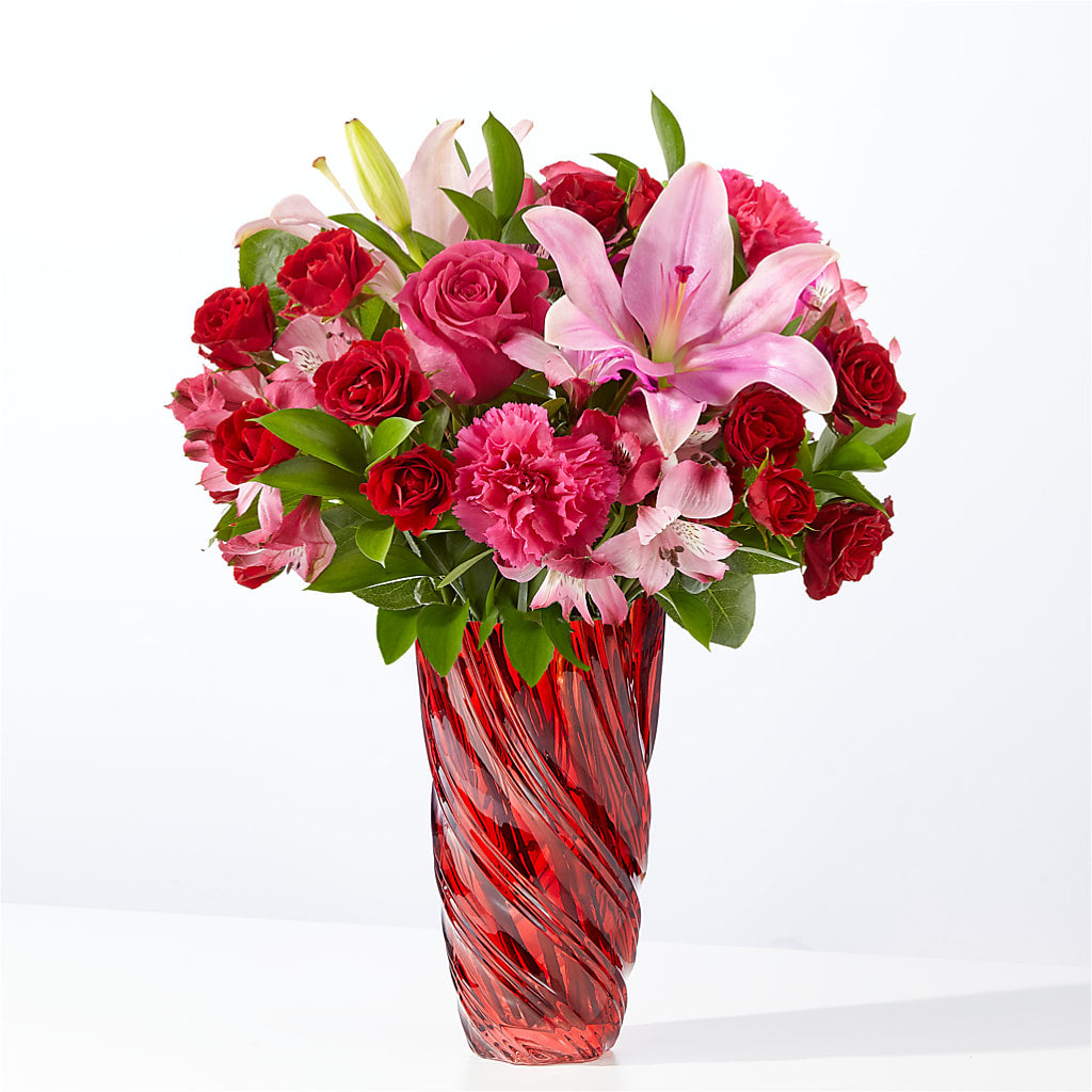 In Love Bouquet with Luxe Swirl Vase – Alex Floral, Stockton CA