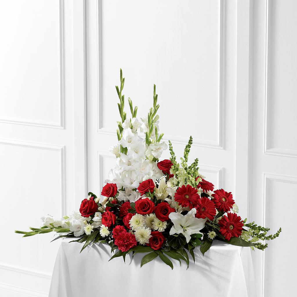 Crimson & White Arrangement – Alex Floral, Stockton CA