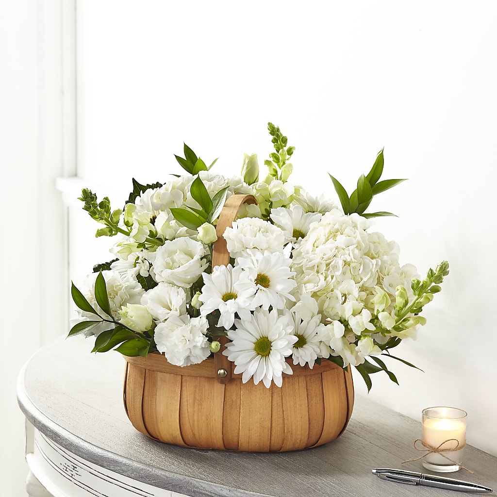 Pure Ivory Basket – Alex Floral, Stockton CA