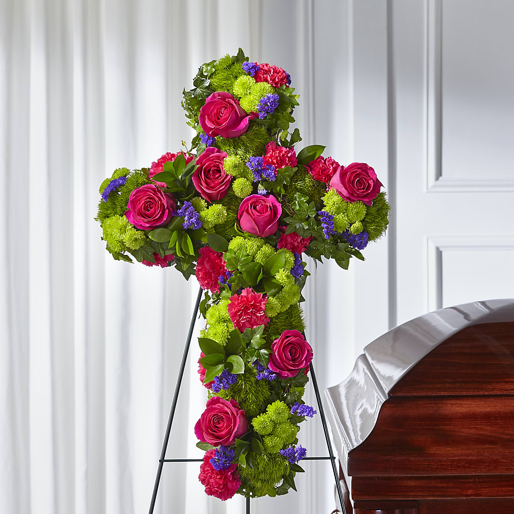 Tribute Rose Floral Cross – Alex Floral, Stockton CA