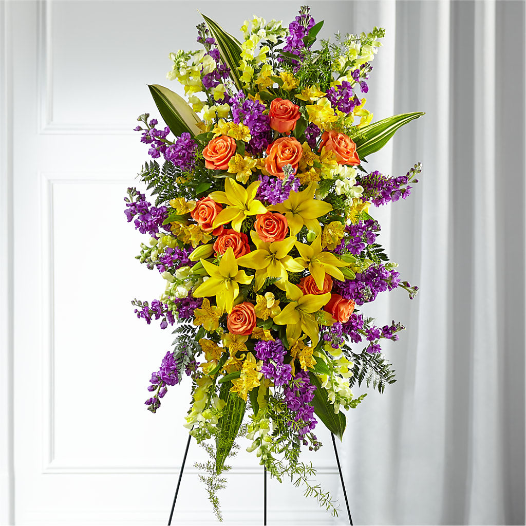 Thoughtful Prayers Standing Spray – Alex Floral, Stockton CA