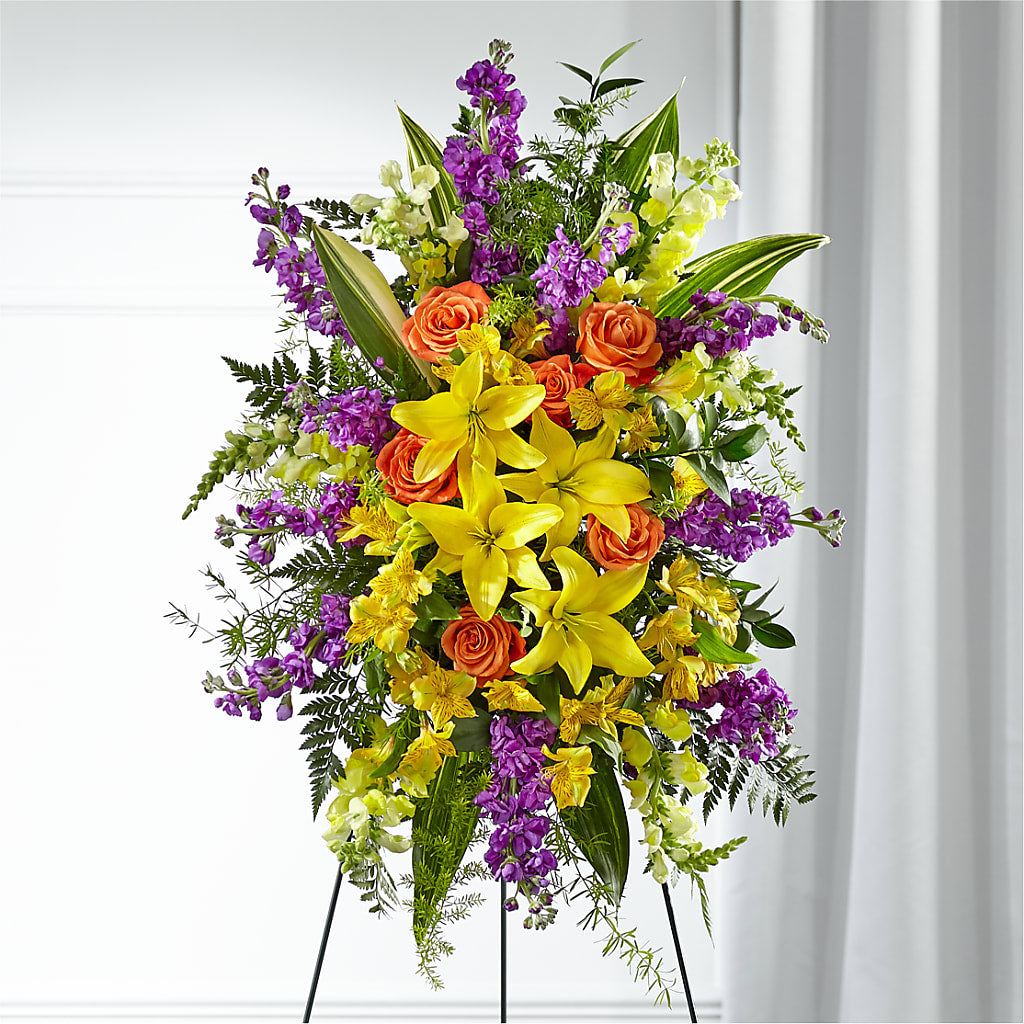 Thoughtful Prayers Standing Spray – Alex Floral, Stockton CA