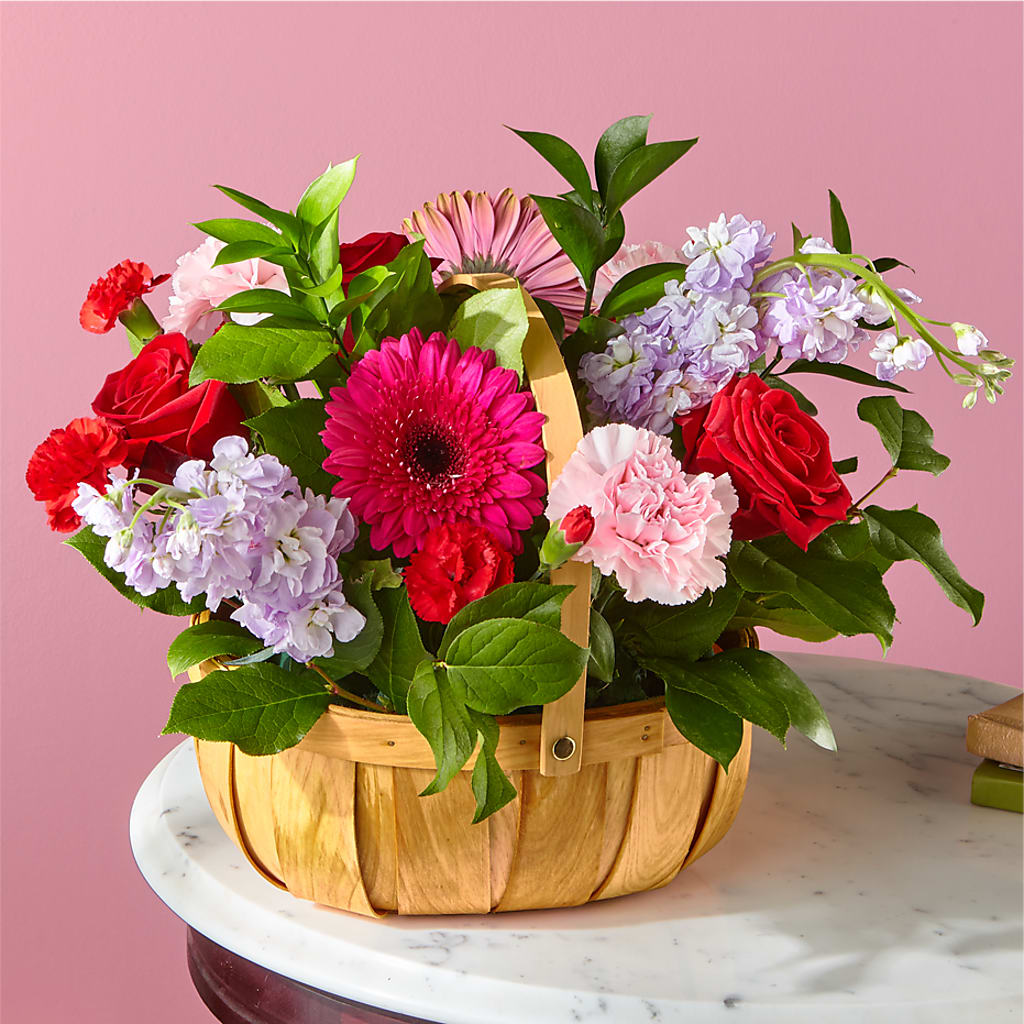 Pink Picnic Basket – Alex Floral, Stockton CA