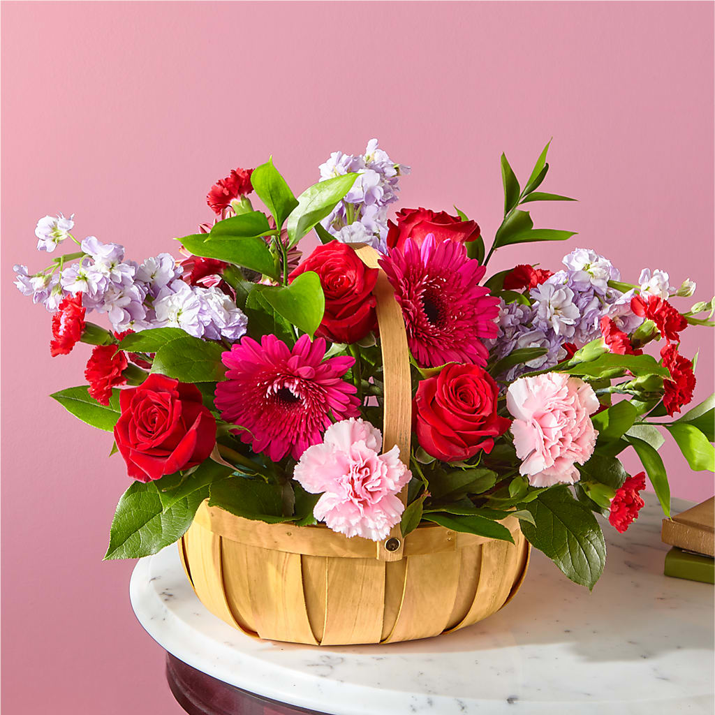Pink Picnic Basket – Alex Floral, Stockton CA