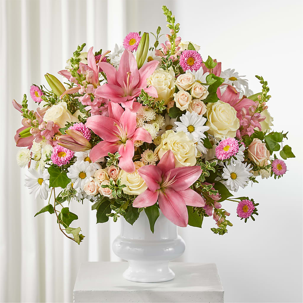 Empathetic Blooms Urn Arrangement – Alex Floral, Stockton CA