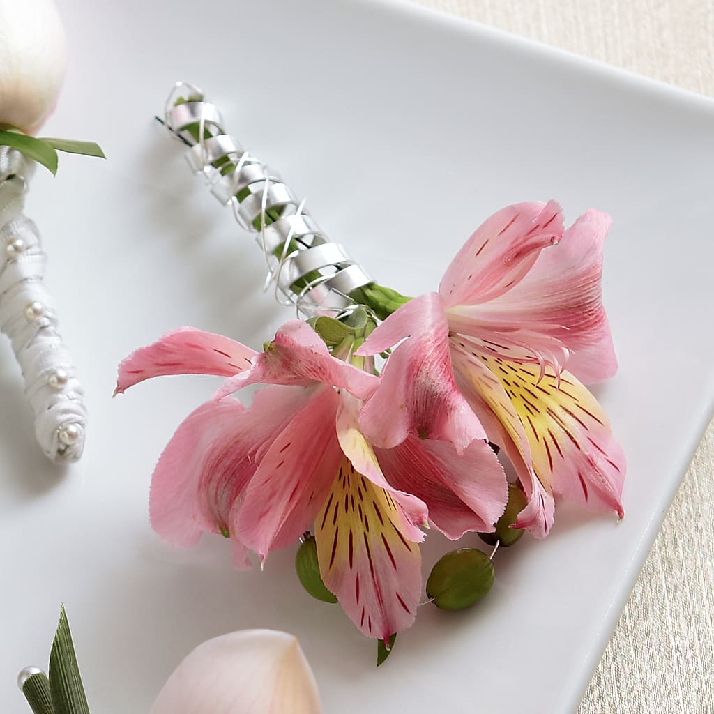 Pink Peruvian Lily Boutonniere – Alex Floral, Stockton CA