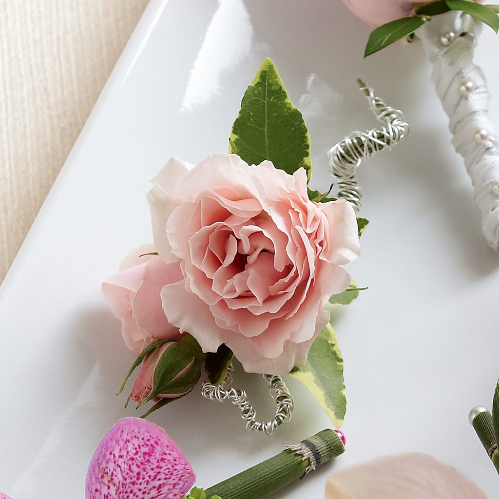Pink Spray Rose Boutonniere – Alex Floral, Stockton CA