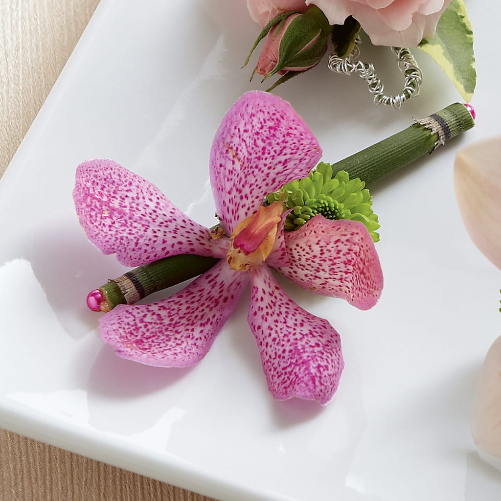 Pink Mokara Boutonniere – Alex Floral, Stockton CA