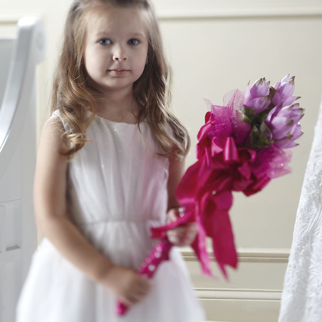 Sparkle Pink Flower Girl Bouquet – Alex Floral, Stockton CA