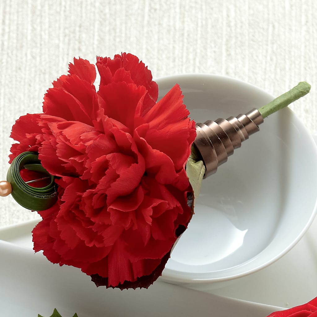 Red Carnation Boutonniere – Alex Floral, Stockton CA