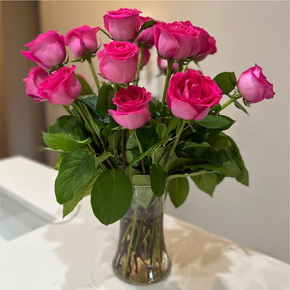 Long Stem Pink Rose Bouquet –  Alex Floral, Stockton CA