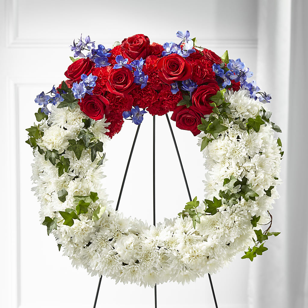 Patriotic Passion Wreath –  Alex Floral, Stockton CA