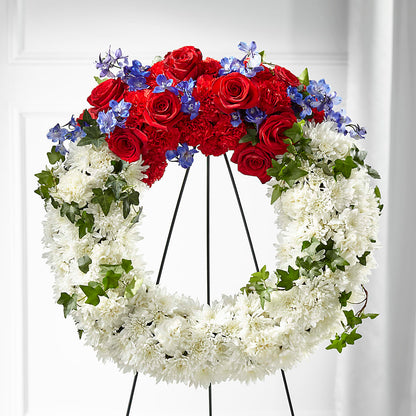 Patriotic Passion Wreath –  Alex Floral, Stockton CA