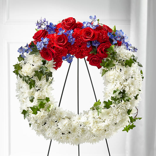Patriotic Passion Wreath –  Alex Floral, Stockton CA
