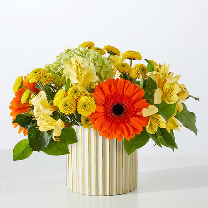 Autumn Sunshine Bouquet with Ivory Vase –  Alex Floral, Stockton CA