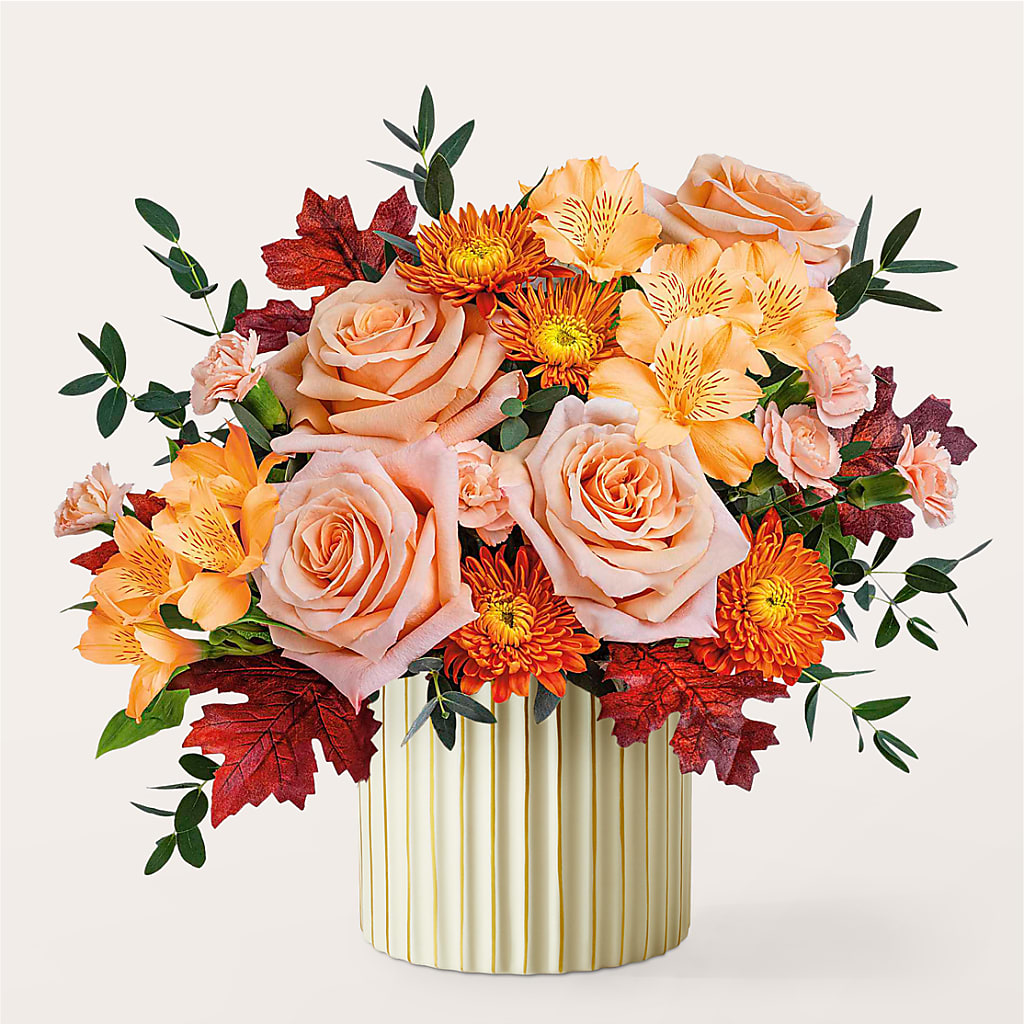 Spiced Latte Bouquet with Ivory Vase –  Alex Floral, Stockton CA