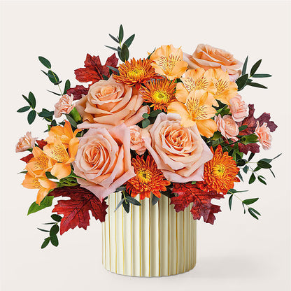 Spiced Latte Bouquet with Ivory Vase –  Alex Floral, Stockton CA