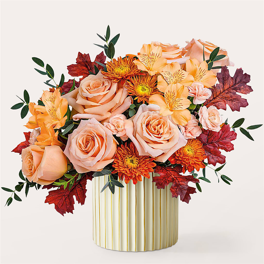 Spiced Latte Bouquet with Ivory Vase –  Alex Floral, Stockton CA