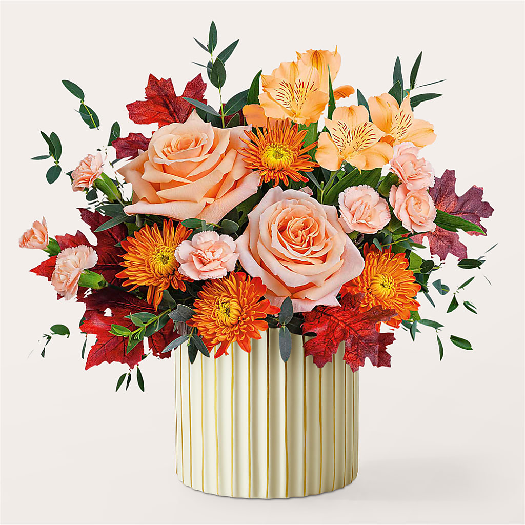 Spiced Latte Bouquet with Ivory Vase –  Alex Floral, Stockton CA