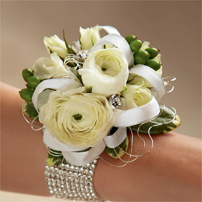 White Wedding Corsage –  Alex Floral, Stockton CA
